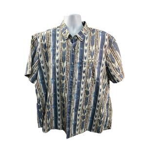 COPPER & OAK Supply Mens Short Sleeve Button Up Shirt Striped Size 2xl 26x31